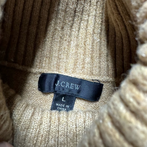 JCREW Wool Alpaca Camel Brown Supersoft Yarn Turtleneck Sweater L - Picture 5 of 8